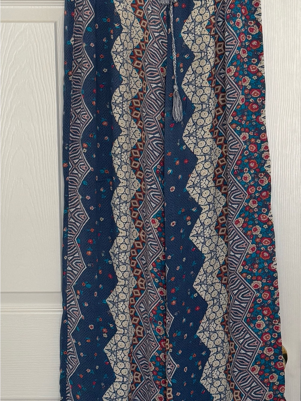 Mudd Navy Blue Multi-Print Wide Leg Pants